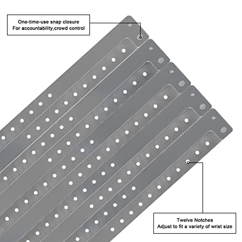 Plastic Party Silver Wristband 100 Pack, Vinyl Wristband for Event - color: Silver