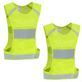 Reflective Running Safety Vest, Hi Vis Biking Walking Gear Men Women - color: 2 Pack Neon Yellow, size: Large