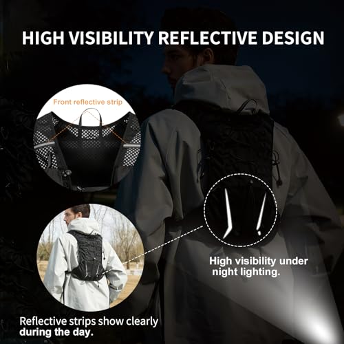 IEJ Running Hydration Vest with 500ml Soft Flask for Marathon - color: Black