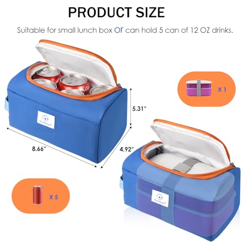 Genteen Small Cooler Bag with Ice Pack,Insulated Lunch & Snack Tote,Light Pink - color: Light Pink