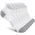 Felicigeely Athletic Running Ankle Socks Cushioned Low Cut Men Women 6 Pack - color: White+grey Stripe, size: 9-12