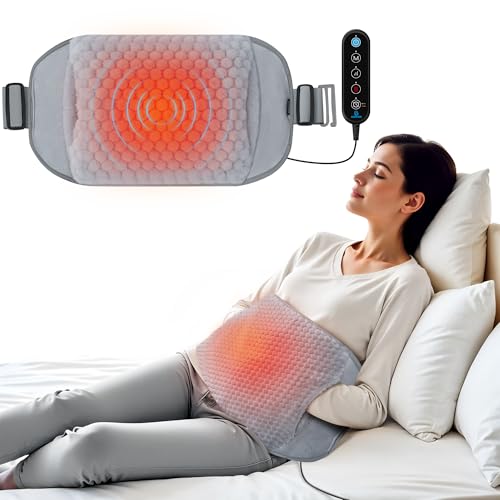 COMFIER Heating Pad with Graphene Heat & Massage for Back FSA Eligible Item - color: Dark Grey