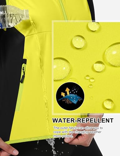 Little Donkey Andy Women's Windproof Stretch Vest Waterproof Sleeveless - color: Fluorescent Yellow, size: X-Large