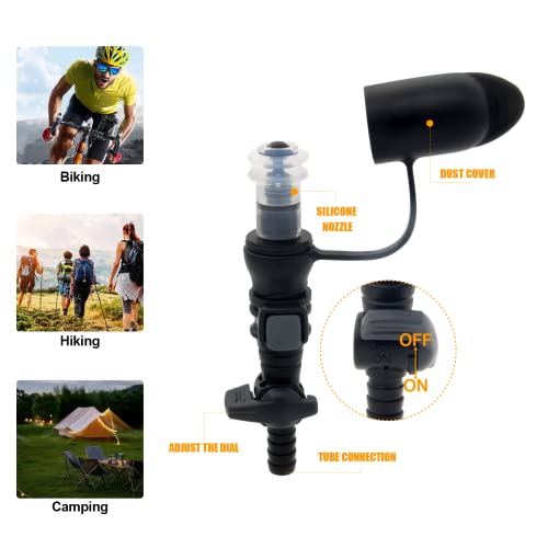 Hydration Bags Bite Valve Mouthpiece Replacement Bite Valve Replacement - style: 2 Pack mouthpiece replacement black