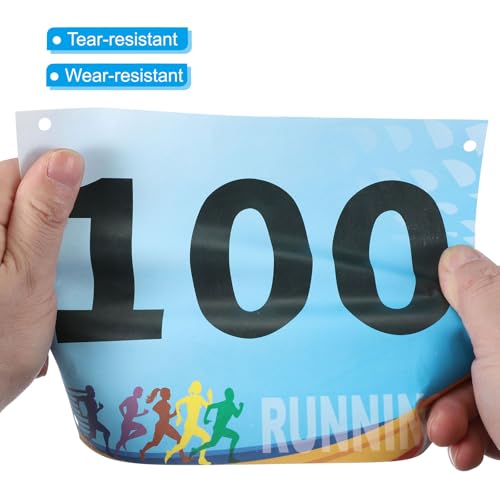 PATIKIL Tearproof Running Bib Numbers, Race Competitor Numbers - size: 7x6 Inch, style: 1-50