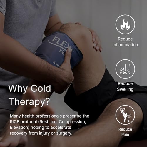 NatraCure Cold Therapy Compression Sleeve for Injuries & Pain Relief - Reusable Ice Sleeve for Arm, Forearm, Elbow, Knees - Ice Sleeve Pack Wrap for Leg, Shin, Calf, Ankle, Foot - L - size: Large (Pack of 1)