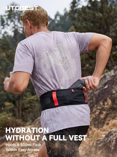 UTOBEST Running Belt for Men & Women, No Bounce Running Waist Pack, B7 Pro - color: Black, size: 2XS(25.9-27.5")