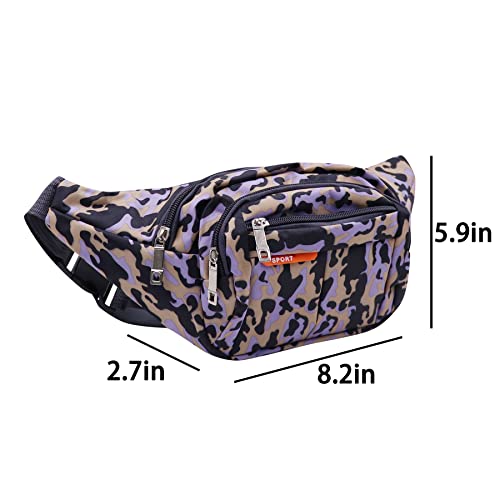 AIBEARTY Kids Fanny Pack Boys Small Camouflage Waist Pack Belt Waist Bag Pack Pouch with Adjustable Strap for Children Sport Running, Camping, Trip Deep Grey(2 Layer) - color: Deep Grey (2 Layer)