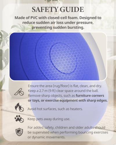 Trideer Yoga Ball for Exercise, Pregnancy, Exercise Ball, Pump Included - color: Indigo, size: L(23-26ines/58-65cm)