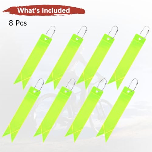 Safety Reflector Pendants - Reflective Safety Keychain Gear with Chain Use for Backpack & Running & Cycling - color: Fluorescent Green