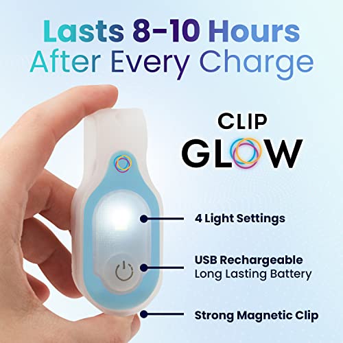 Clipglow Nurse Light Clip On Nursing Night Shift Light, Bright, Lightweight Magnetic, Portable, USB Rechargeable Flashlight for Badge, 8-10 Hours Battery, 4 Light Settings 10-25 Lumens Nurse Gift|Blue - color: Blue