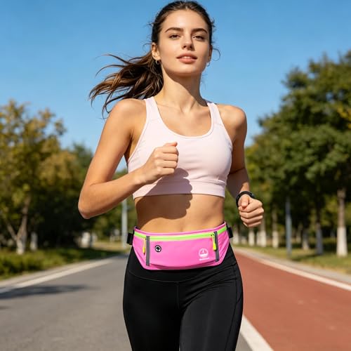 Running Belt Slim Fanny Pack Jogging Pouch Phone Holder Waist Pack - Pink - color: E Pink