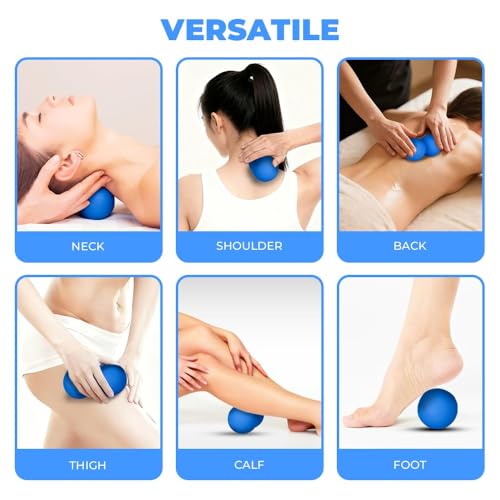 Peanut Massage Ball, Deep Tissue Roller for Back Neck Legs, Blue - color: Blue