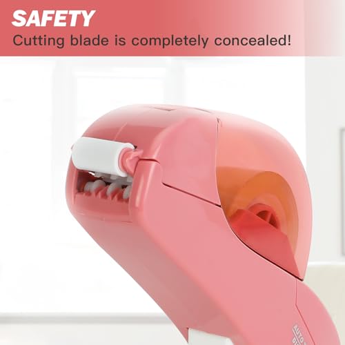 Eagle Automatic Tape Dispenser, Handheld & Portable Design, Office Tape Gun, One-Handed Operation with Safety Blade for Office, Home, DIY or Packaging (Includes 2 Free Tapes)（Flamingo Pink） - color: Flamingo Pink