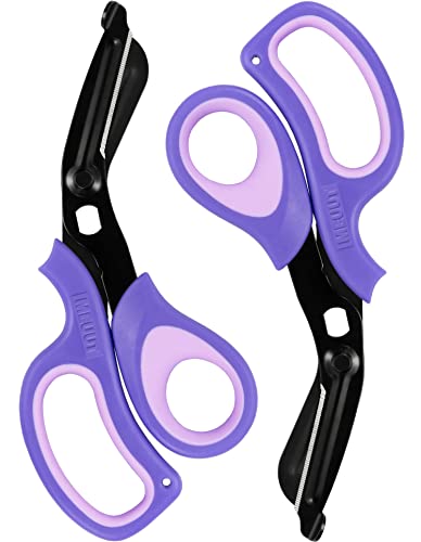 MEUUT Medical Scissors 2-Pack Trauma Shears for Nurses All Purpose Scissors - color: Purple+purple-2