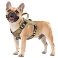 WINGOIN Tactical Dog Harness for Small Dogs,Heavy Duty No Pull Dog Harness - color: Khaqi, size: Small: 15-30 lbs (Chest:20-26",Neck:15-18")