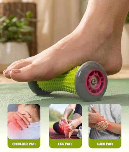 ROMIX Foot Massage Roller and Spiky Ball Set, Plantar Fasciitis Relief