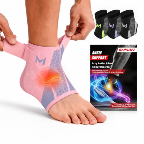 2-Pack Ankle Brace Pro Lace up Anklepro Support Women Men Bidirectional Motion Softball Ankles Sports Sock with Straps Lightweight Basketball Elastic Ankle Stabilizer for Sprained Injured Foot (Pink) - color: Pink