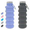 YCT Collapsible Water Bottle 17oz（500ml），Travel Portable Sport Water Bottle，Reusable Silicone Foldable Water Bottles for Gym Camping Hiking (Purple+Black) - color: Purple+Black