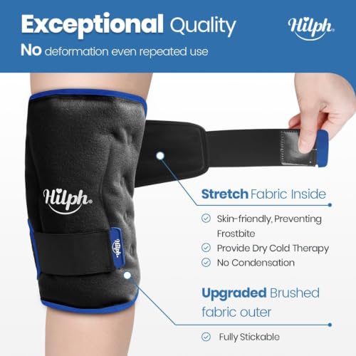 Hilph Ice Pack for Knee Pain Relief, Z-Shaped for Bendable & 360°Coverage - color: Black