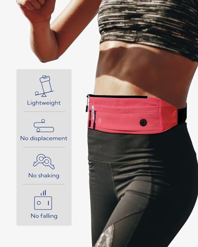 WATERFLY Running Belt Fanny Pack:Phone Holder Belt for Men Women - color: Watermelon Red