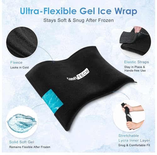 ComfiTECH Reusable Multipurpose Ice Pack with Adjustable Straps, 9" x 12" - size: Large 9" ×12“