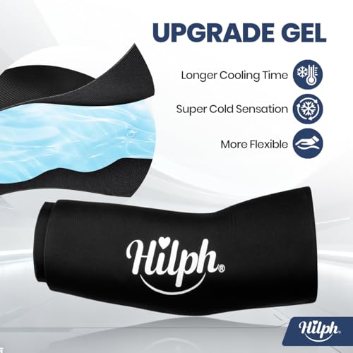 Hilph Elbow Ice Pack Wrap, Multi-Use Ice Sleeve for Elbow Arm Knee, Medium - size: Medium, style: Black
