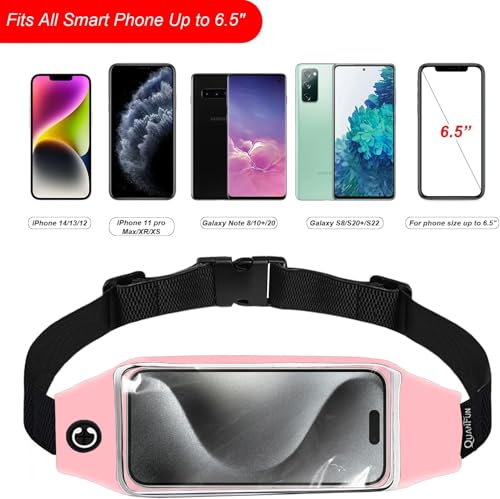 Running Belt,Fanny Pack Fits Phones UP to 6.5" for Women Men,Pink - color: Pink