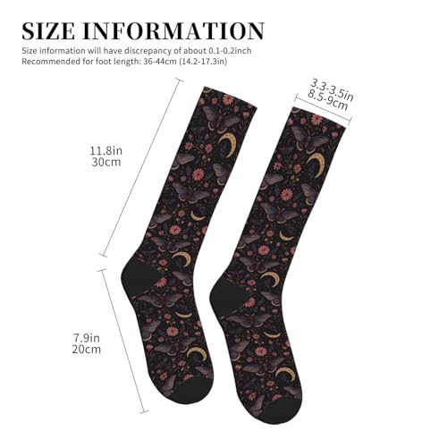 Witchy Moth Compression Socks For Women Men - color: Mystic Moth Floral