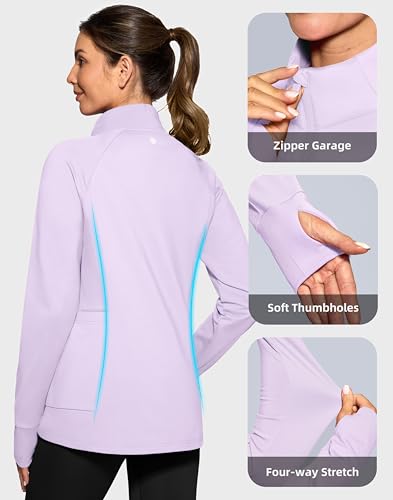 G Gradual Women's Running Fleece Lined Jackets 6 Pockets Lightweight Water Resistant Puffer Jacket for Hiking Travel - color: Purple Rose, size: X-Large