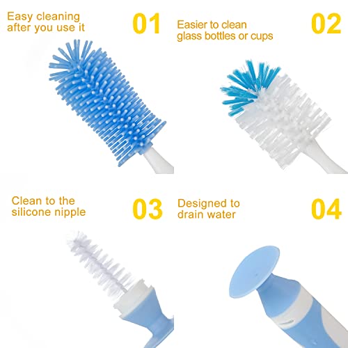 Chemimoso Baby Bottle Brush, Water Bottle Brush Cleaner, Cup Brush - color: Grey 1