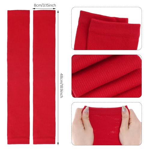 Dxhycc 2 Pairs Scrunch Football Socks Athletic Football Leg Sleeves - color: Red