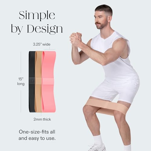 Bala Bands Resistance Bands, Non-Slip Fabric Exercise Bands - color: BLUSH, CHARCOAL, SAND