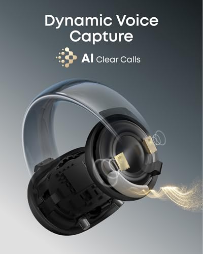 Soundcore AeroClip by Anker Open Ear Earbuds, Clip On Earbuds, Open Ring - color: Midnight