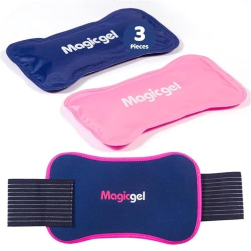 Magic Gel Ice Packs for Injuries Reusable (3 Pieces) | Flexible Wrap Around Gel Ice Pack Knees, Back, Shoulders, Arms and Legs (11" x 5.5") | Hot and Cold Compress Cold Packs for Injuries - style: S - 11 x 5.5 inches (2 Pack)