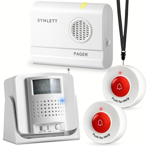 Wireless Caregiver Alert System with 2 Call Buttons and Motion Sensor - size: 1 Motion Sensor +1 Pager + 2 Call Buttons