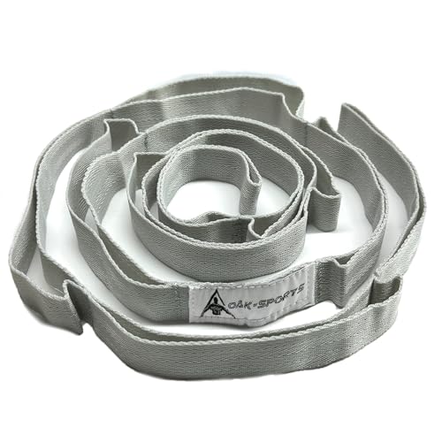 Stretching Strap Yoga Strap with Loops for Physical Therapy, Non-Elastic - color: Silver Gray