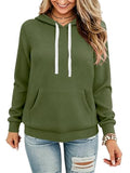 Women Hoodies Pullover Casual Loose Fit Long Sleeve Sweatshirt with Pockets - color: A467 Green, size: Large