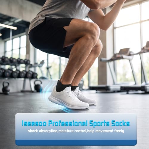Iseasoo Ankle Compression Socks for Women Men, 5 Pairs Copper Running Socks - color: A10 - Multicoloured, size: Small-Medium