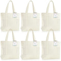 Shinylin Mini Canvas Tote Bags with 2 Pockets - color: Pure Beige