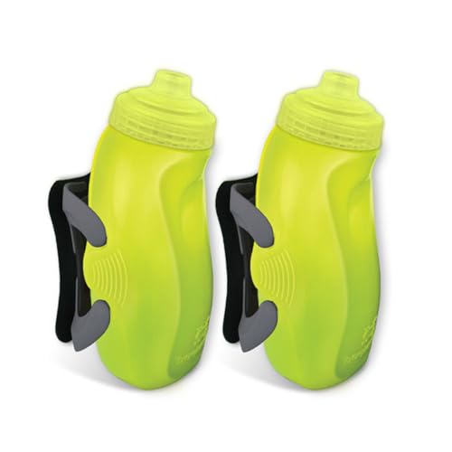Amphipod RunLite Xtech Hydration System, 2x10.5oz Bottles, Jett-Lock Cap - color: Amp Green/Charcoal