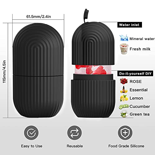 ice face roller, ice mold for face and Eyes, Reusable Massage Silicone Beauty Tool, Naturally Conditioning And Skin Care, De-Puff Eye Bags, Reduce Migraine Pain (Black) - color: Black