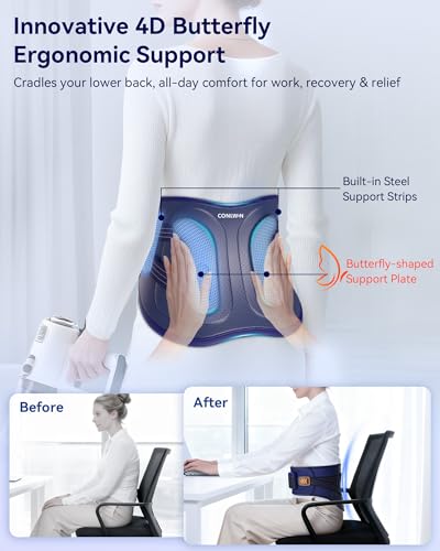 68" Cordless Heating Pad for Back Pain Relief, Lower Back Massager