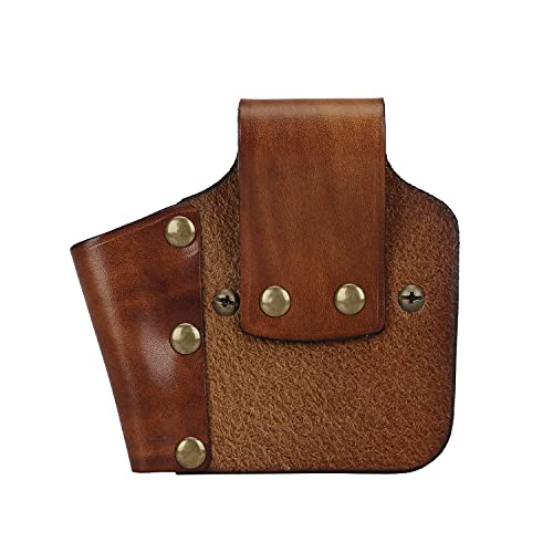 2 in 1 Leather Tool Holster-Measuring Tape Hanger Clip Screwdriver Holder