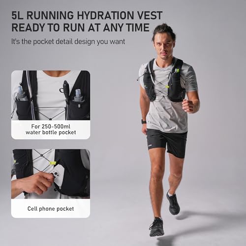 N NEVO RHINO Running Hydration Vest with 1.5L Water Bladder - color: Black, size: Large