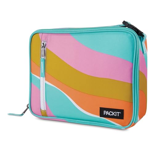 PackIt Freezable Classic Lunch Box, Retro Wave - color: Retro Wave