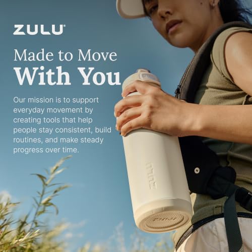ZULU Powerfill Pro 32oz Stainless Steel Sip or Chug Water Bottle, Driftwood - color: Driftwood, style: 32oz