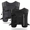 2 Pcs Running Vest for Women Men, Reflective Running Vest with Adjustable Waistband & Phone Pocket, Outdoor Pack Lightweight Breathable Backpack for Marathon Hiking - color: Black, Dark Gray