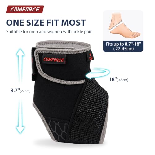 Ankle Brace with Compression Wrap, Ankle Support Sprained Brace - style: Ankle Brace Black