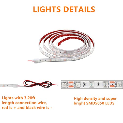 Marine Submersible Boat LED Strip Lights, 12V 6FT IP68 Waterproof - size: 6FT White